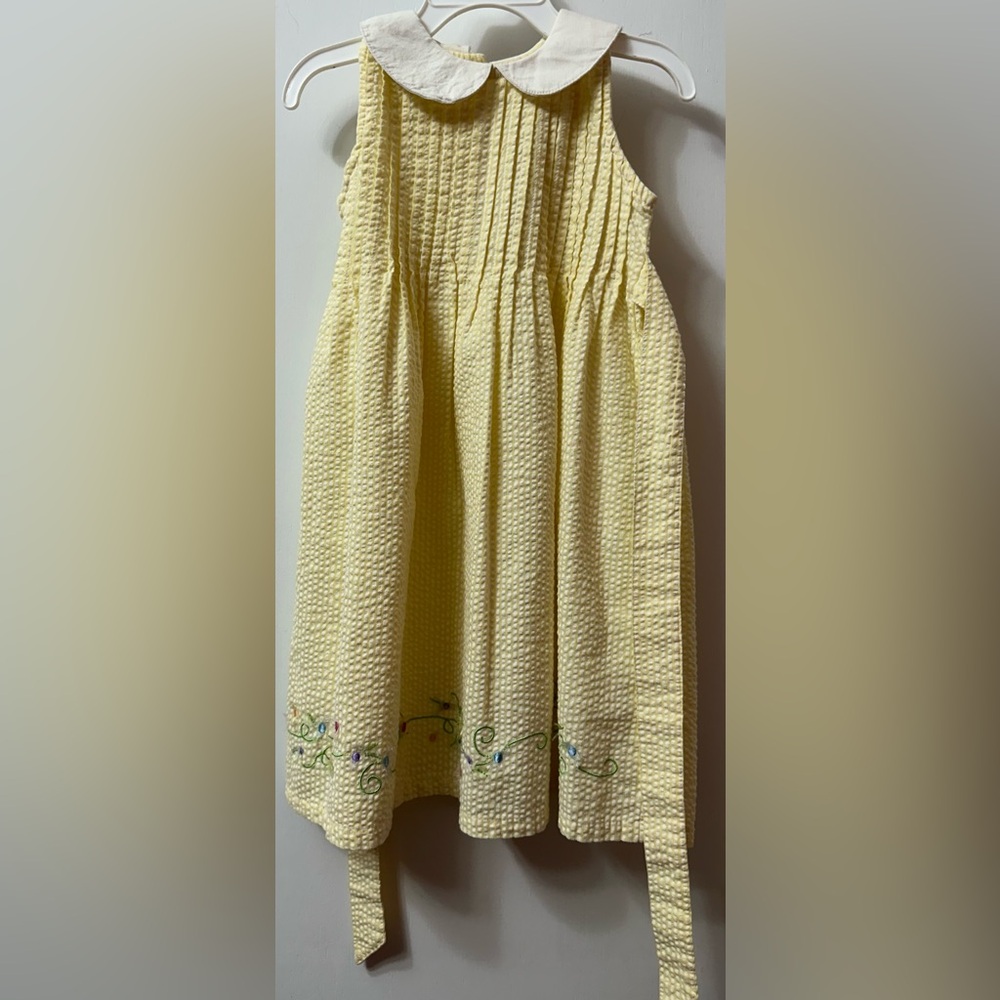 Baby Crew Seersucker Sleeveless Dress with Embroidered Hem
Size 3T. Like new